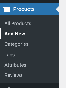 WordPress/Products/Add New